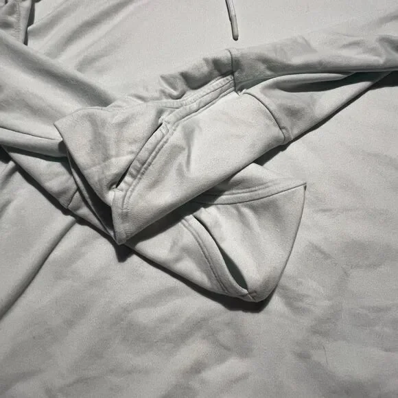 Athleta Women's Small Uptempo Hoodie Sweatshirt Light Blue Thumb Holes - Picture 4 of 9